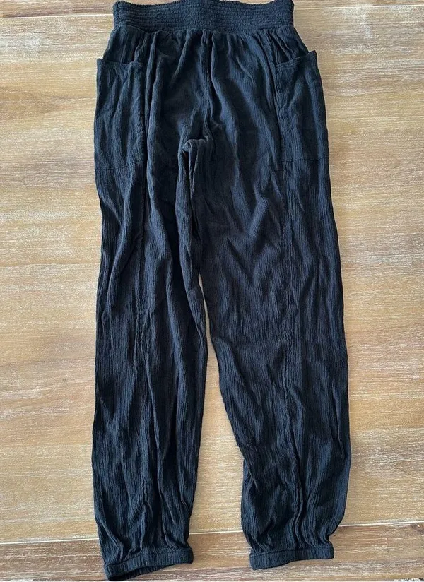 Aerie Black Cotton Beach Joggers - Image 5