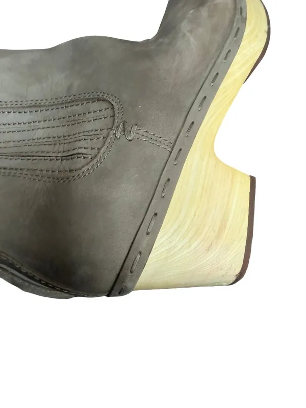 Frye & Co. Odessa Chelsea Boots High Heel Nubuck Leather Taupe Size 8.5 Women's - Image 12