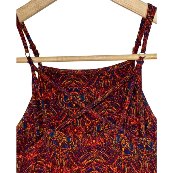 Abercrombie & Fitch Blue Orange Red Yellow Floral Paisley Mini Dress Womens Sz M - Image 7