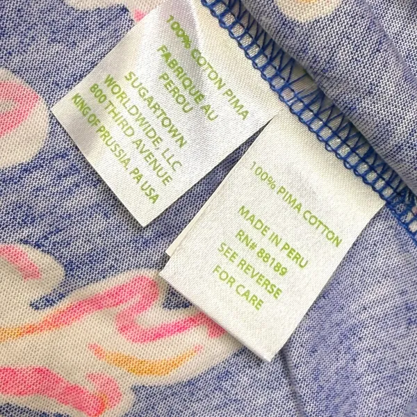 Lilly Pulitzer Blue Pink Coral Pima Cotton T-Shirt Dress 25981 Womens Medium - Image 5