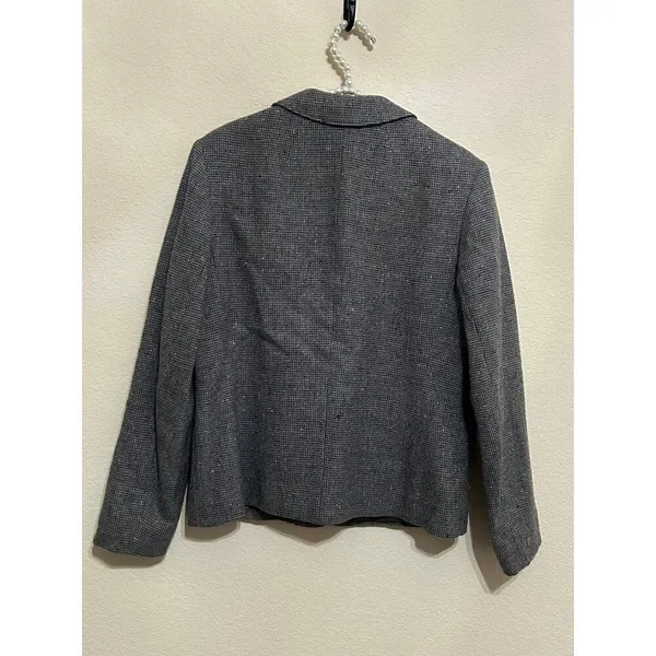 Vintage Pendleton Virgin Wool Blazer Women's Size Large Gray Academia 1950s USA - Image 6