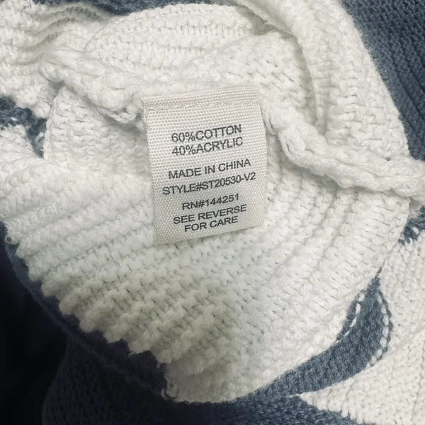 Moon & Madison Checked Crop Sweater Grey/White‎ womens M cotton blend - Image 5