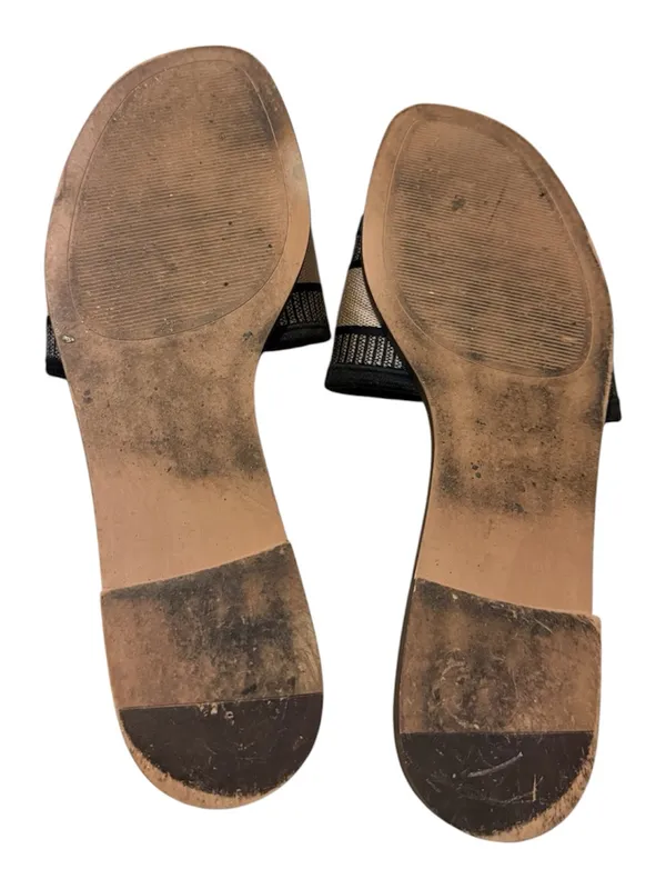 Steve Madden Black/Tan St Barts Slip-On Slide Travel Resort Sandals Size 9.5 - Image 4