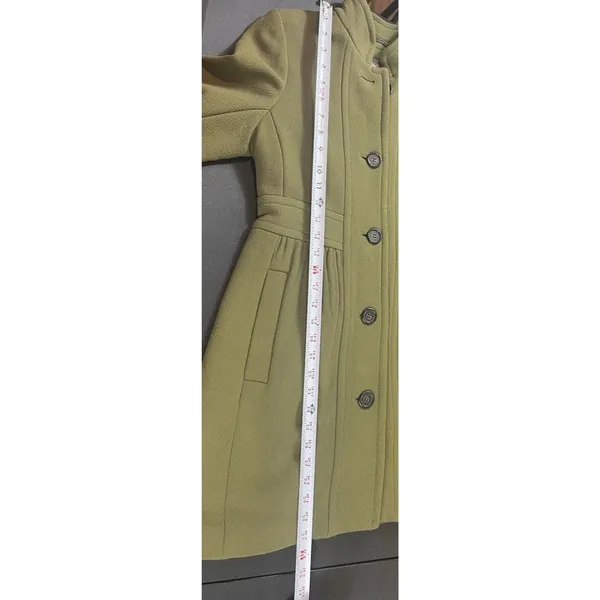 J.Crew Double Cloth Olive Green Wool Blend Coat Jacket Button Front M READ - Image 12