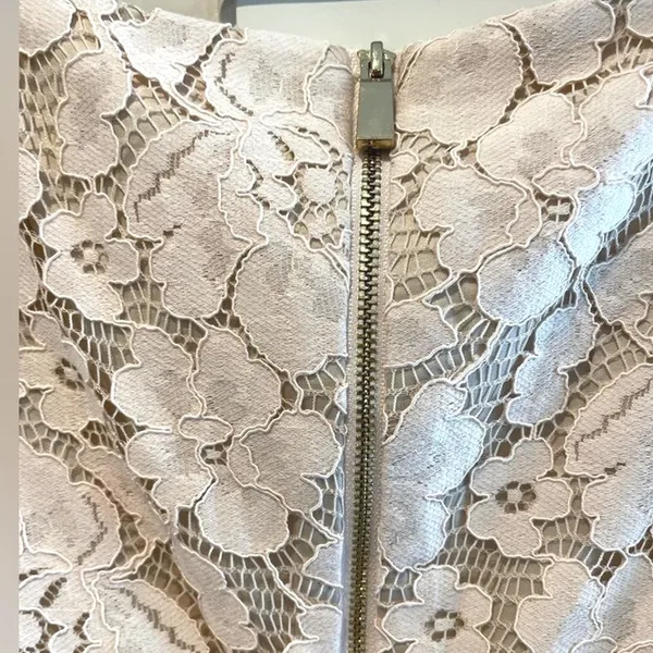 Vince Camuto Lace Sheath Dress Ivory Excellent Floral Cap Sleeve‎ Women Size 8 - Image 6