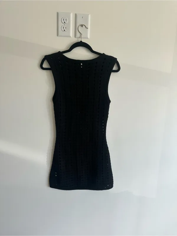 Cotton On Black Crochet Mini Dress - Image 4