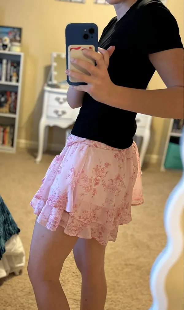 Altar'd State Pink Floral Skirt - Image 3