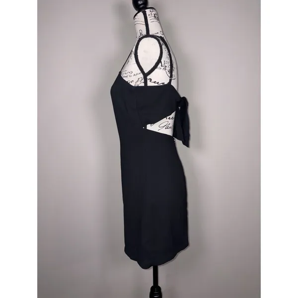 Lulus Black Tie-Back Square Neck Backless Mini Dress Women's Size Medium - Image 5