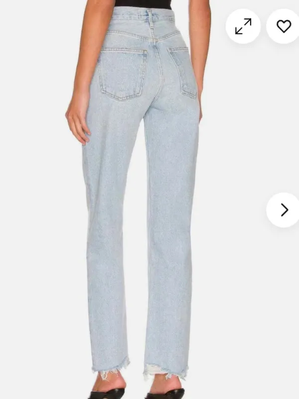 AGOLDE 90s Pinch Light Wash Buttonfly Organic Cotton Straight Leg Jeans 26 $230 - Image 3