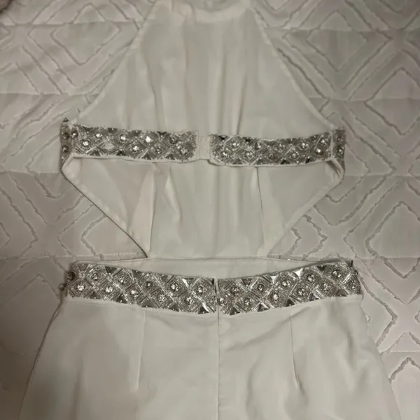 Revolve NBD White Nicolina Cutout Sequin Embellished Formal Gown Size XS - Image 8