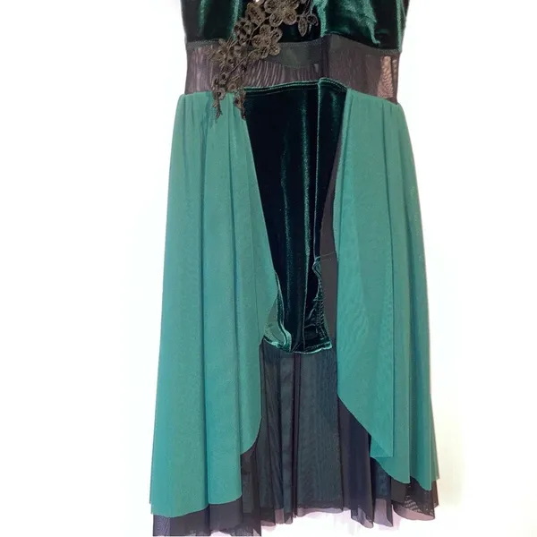Weissman Dance Costume Velvet Leotard Dress Women M Mesh Skirt Performance Arts - Image 3