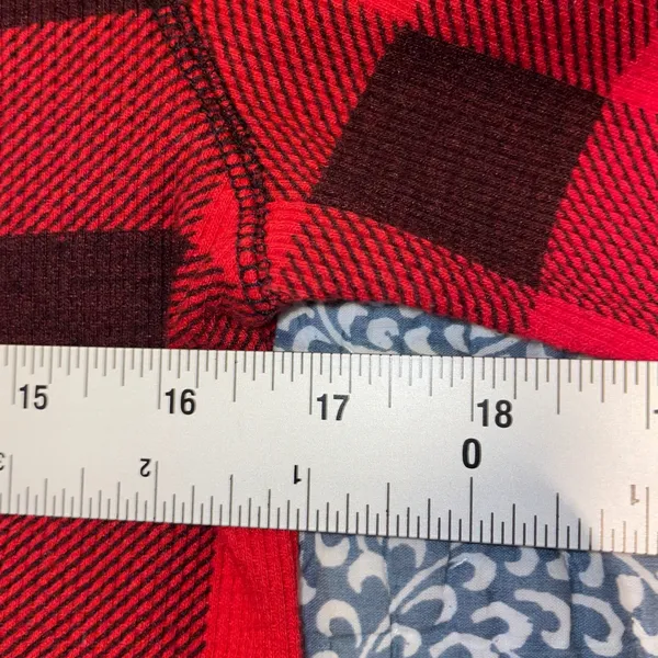 Old Navy Pajama Set Women L Red Buffalo Plaid Thermal 2 Piece Set Holiday Cozy - Image 8