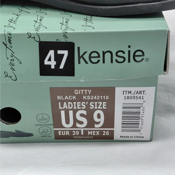 Kensie Womens Penny Loafers Size 9 Black Preppy Academia Office Chic Flats - Image 7