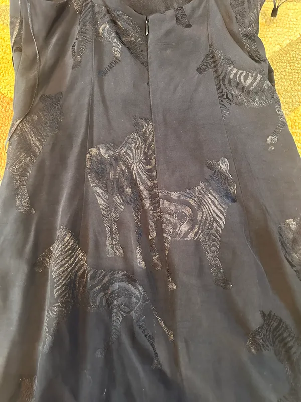 ZARA NWOT Women Black Satin Zebra Print Strappy Mini Dress Spaghetti Straps XS - Image 7