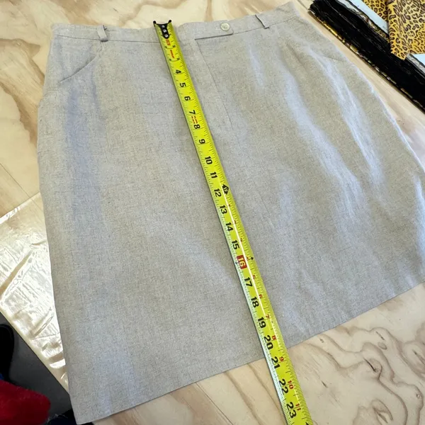 Jones New York Linen‎ Career Pencil Mini Skirt Tan Beige Career Office Sz 16 - Image 11