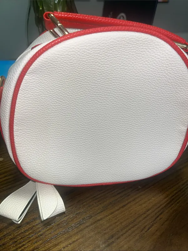 SHEIN White Mini Crossbody Bag with Red Cherry Accent - Image 2