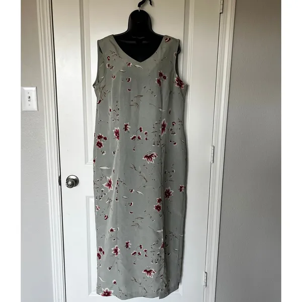 Womens XL Floral Sleeveless Maxi Dress Kathie Lee‎ Collection VTG - Image 3
