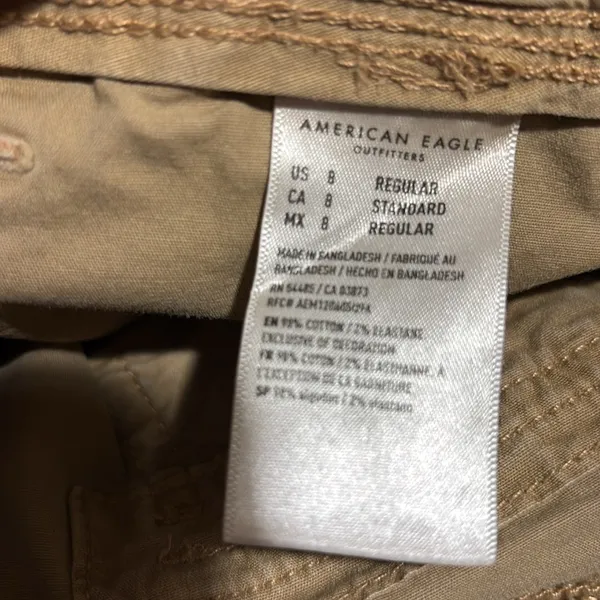 American Eagle Real Good Parachute Baggy Jogger Sz 8 Cargo Pockets Khaki - Image 8