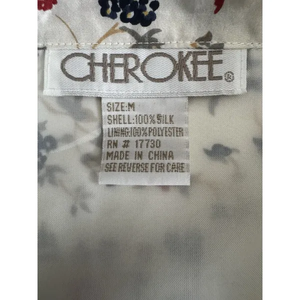 Cherokee Floral Print Utility Jacket Womens Medium Cotton Snap Front Cottagecore - Image 6