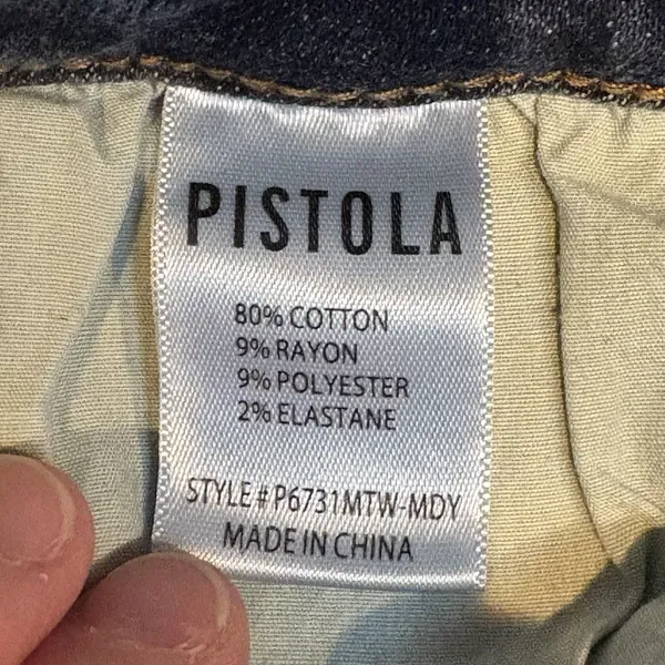 Pistola High‎ Rise Jean Medium Wash Stretch Skinny 32 Ladies Casual Cropped - Image 5