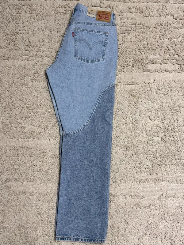 New Women’s Levi’s 501 High-Rise Straight Leg Chaps Two Tone Jeans, Size 32/30 - Image 9