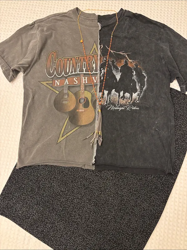 American Highway Distressed Country Graphic Short Sleeve Tee Charcoal Black Festival Concert M - Image 8