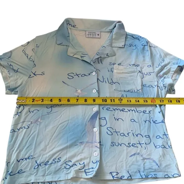 Taylor Swift 1989 Taylor's Version Top XS Blue Wildest Dreams Swiftie Loungewear - Image 5