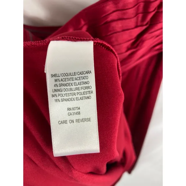 BCBGMaxazria one shoulder deep red satin cocktail dress size 6 - Image 4