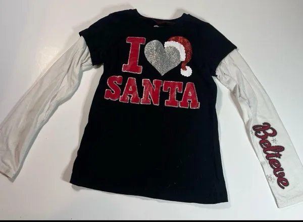 Glitter Christmas Tee Black Size XXS - Image 2
