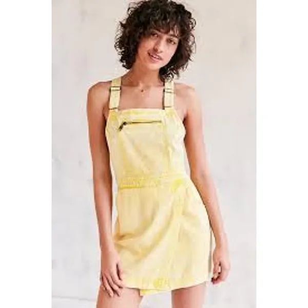 URBAN OUTFITTERS BDG Jessy Pinafore Overall Mini Dress Yellow Size 2 - Image 2