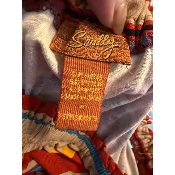 SCULLY Serape Red Aztec Peasant Dress - Size M - Image 3