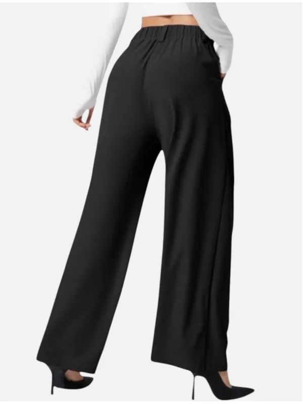 Size L (Reg) Halara High Waisted Plicated Side Pocket Wide Leg Waffle Work Pants - Image 2