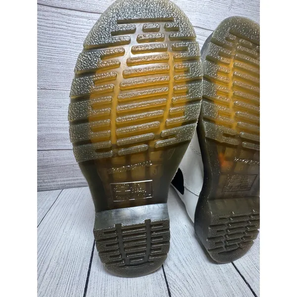 Dr Martens 2976 White Leather Chelsea Boot Women Yellow Stitch 26228100 SZ 6 - Image 14