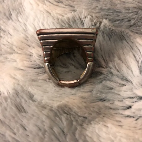 Silver basket weave ring Size 8 - Image 3