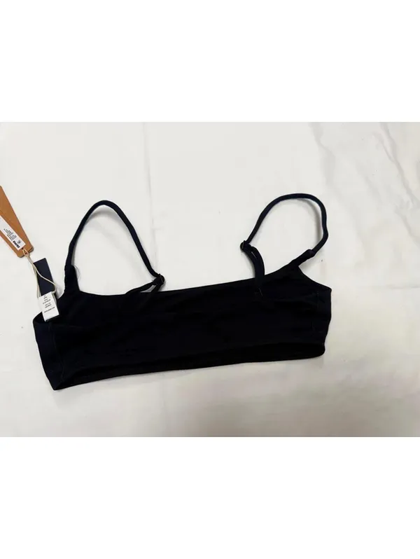 SKIMS Classic Swim Square Neck Scoop Top Black Sz XS NWT Adjustable Straps - Image 3