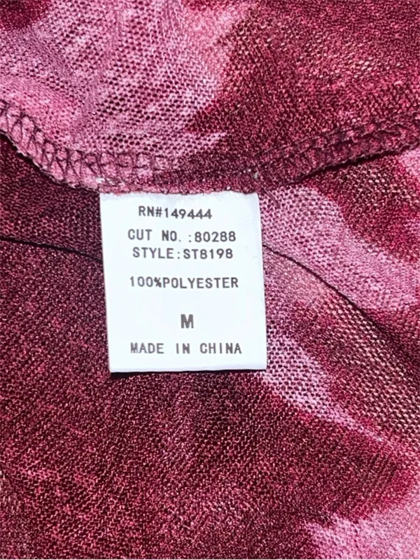 NWT Semi Sheer Lightweight Pink Red Abstract Print Duster Sleeveless Top M New - Image 3