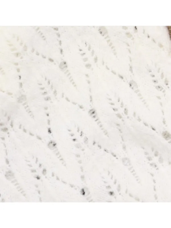 NWT Universal Thread Knit Ribbed Hem Crochet Sweater Vest Cream Off White M - Image 7