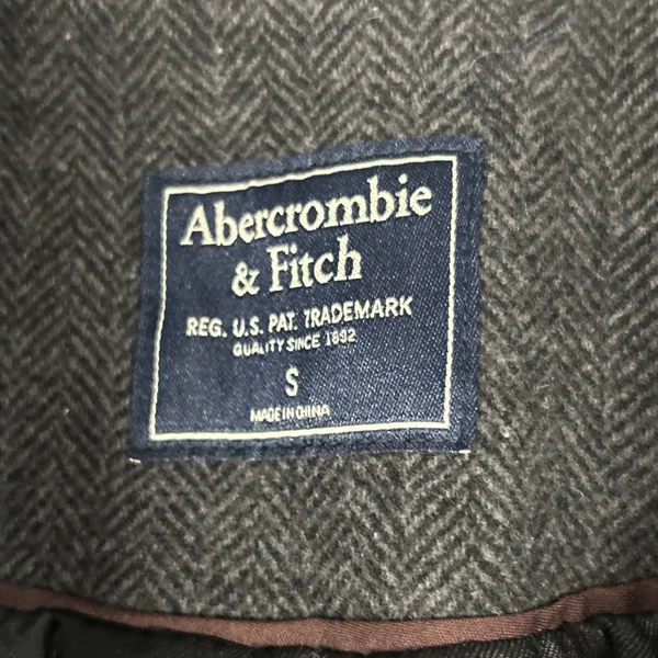 Abercrombie & Fitch Pea Coat Womens Small Wool Blend Herringbone Double Breasted - Image 3