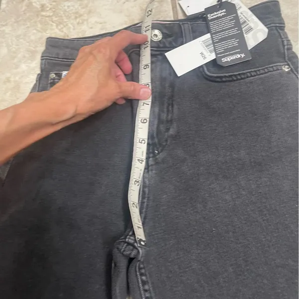 NWT Superdry Cut Off Denim Jean Kari‎ Longline Shorts 26 Coastline Black shorts - Image 6