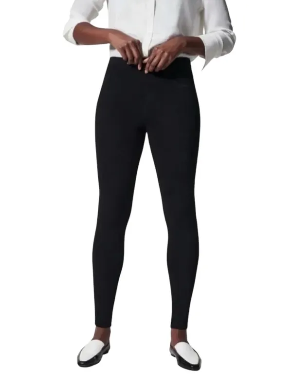 Spanx Tummy Control Jean-ish Cotton Twill Leggings Black Size S - Image 11