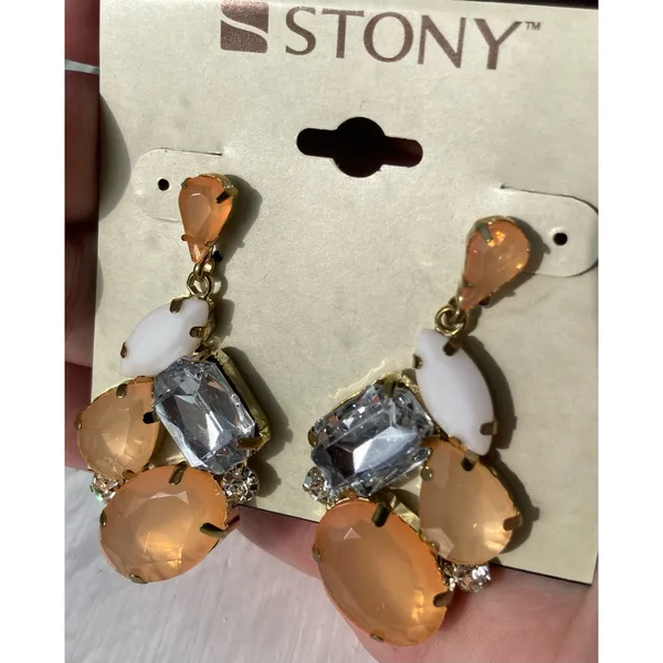 2/$24! Earrings Peach and White Orange - Image 5