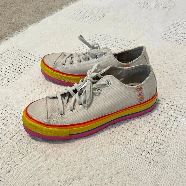 Converse platform rainbow Chuck Taylor All Star Sneakers 9.5 SHELF 5021 - Image 8