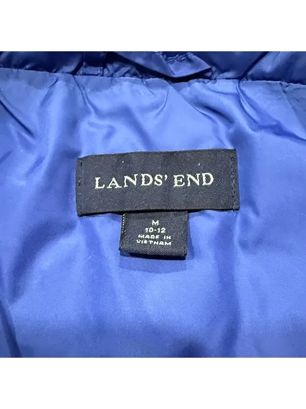 Lands end women’s medium black with blue trim puffer vest size M - Image 6