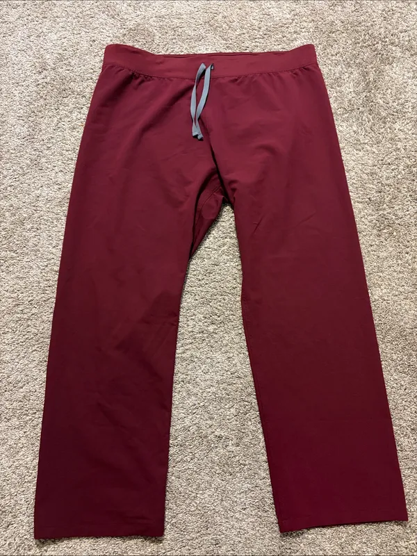 Figs Women's Burgundy Livingston Straight Leg Scrub Pants XXL - Image 2