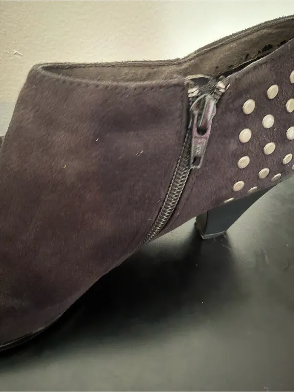 Laura Ashley Faux Suede Ankle Boots with Silver Studs Lafindon 9 Whimsigoth - Image 9