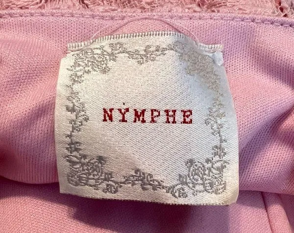 Nymphe Light Pink Strapless Mini Dress Size Medium Juniors? Lace Overlay flirty - Image 10