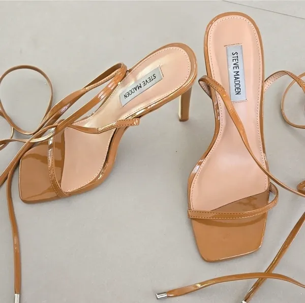 New Steve Madden Tan Block Heel Sandals 8.5M - Image 2