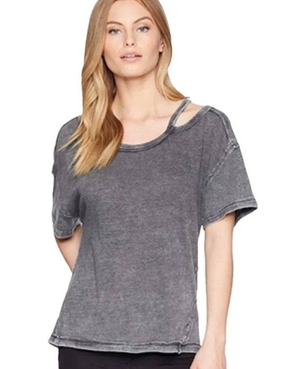 We The Free People Alex Cutout Drop Shoulders Slouchy Oversized Tee T-Shirt M - Image 2