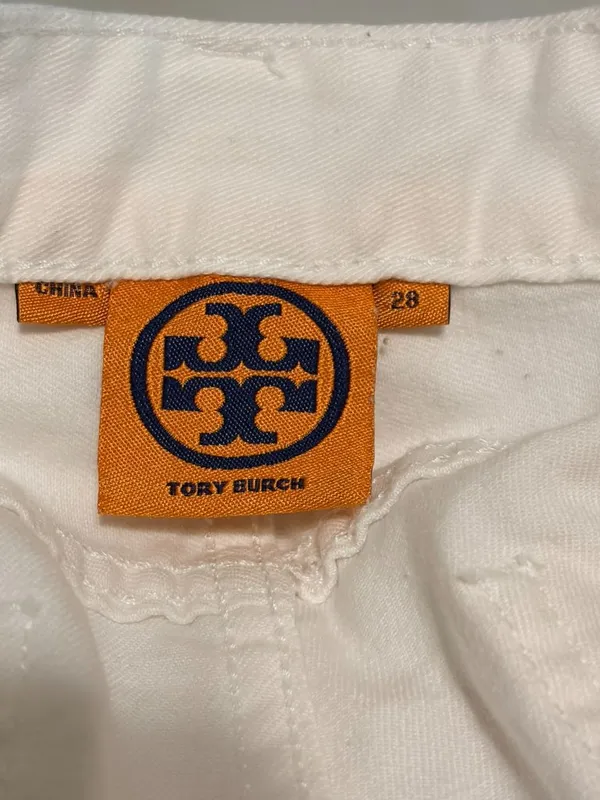 Women's Tory Burch White Cropped Skinny Jeans Size 28 26" Inseam - Image 4