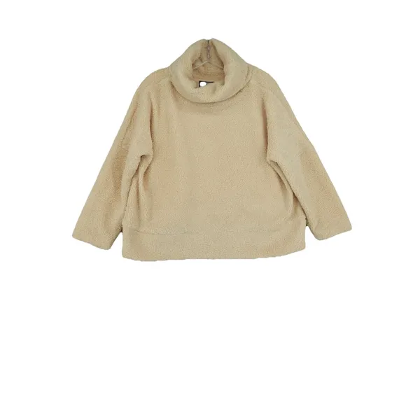 TUCKERNUCK Tan Teddy Fleece Rollins Pullover Medium Long‎ Sleeve Oversize Pile - Image 13
